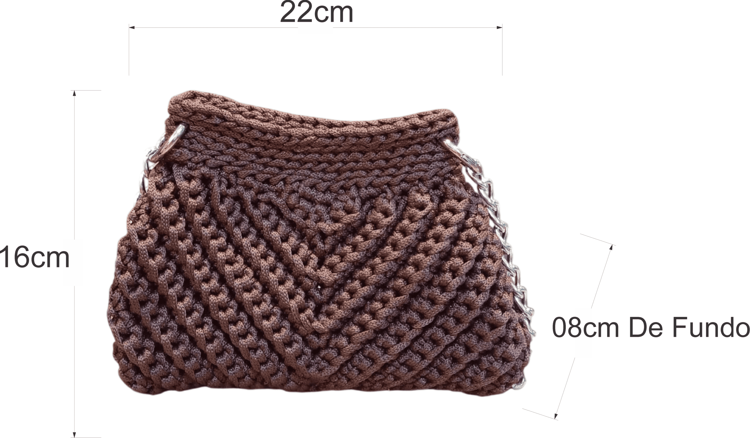 Bolsa de Crochê ZuniQ La Bella com Alça de Corrente Prata - Marron - Imagem 5