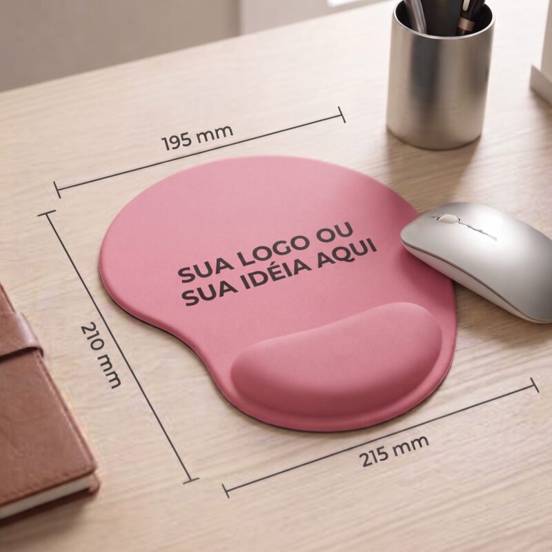 Mouse Pad Ergonômico Rosa Zuniq | Descanço de punho em espuma