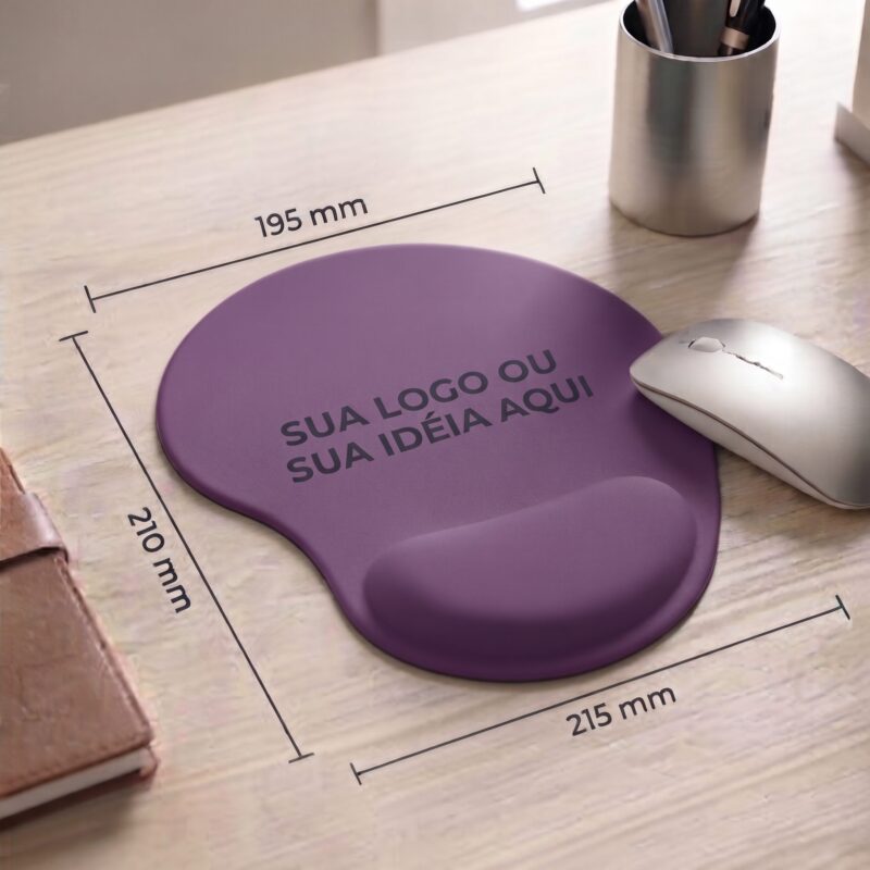Mouse Pad Ergonômico Roxo Zuniq | Descanço de punho em espuma