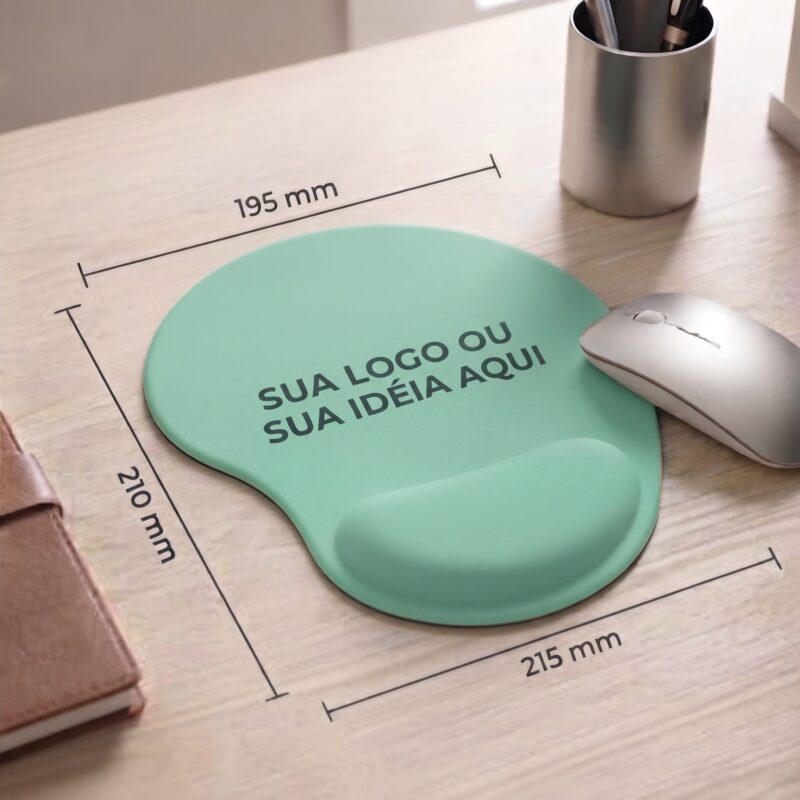 Mouse Pad Ergonômico Verde Aqua Zuniq | Descanço de punho em espuma