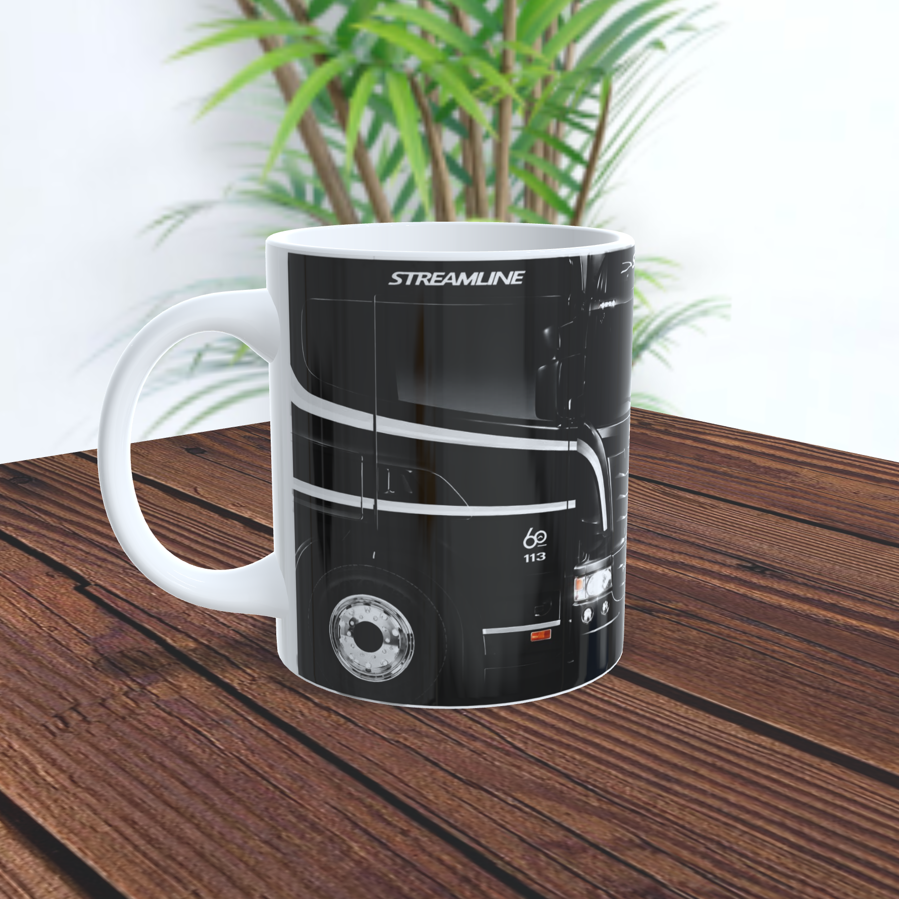 Caneca de Porcelana Personalizada 325ml | ZuniQ Carreta Preta - Imagem 2
