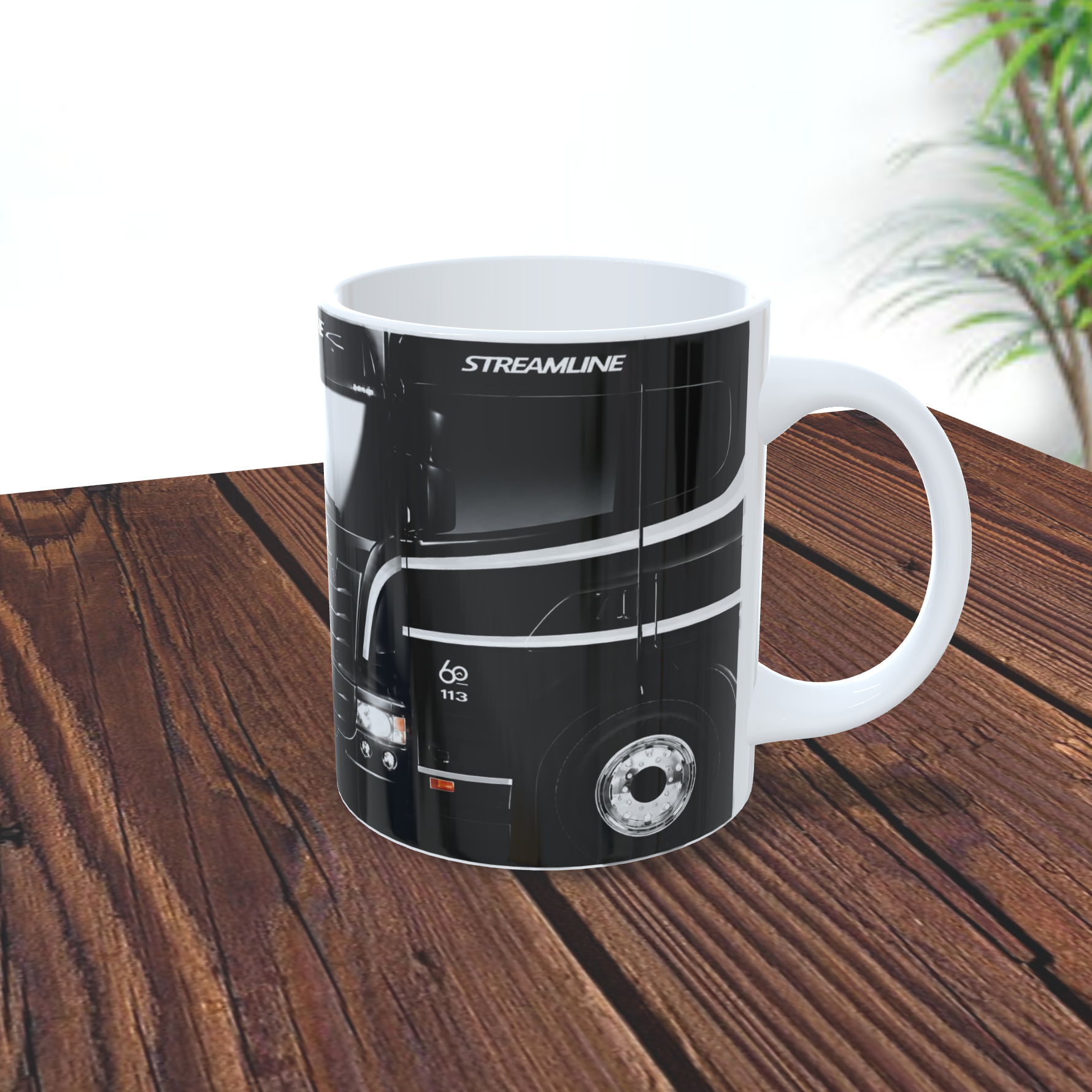 Caneca de Porcelana Personalizada 325ml | ZuniQ Carreta Preta - Imagem 3