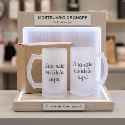 caneca de chopp personalizavel vidro
