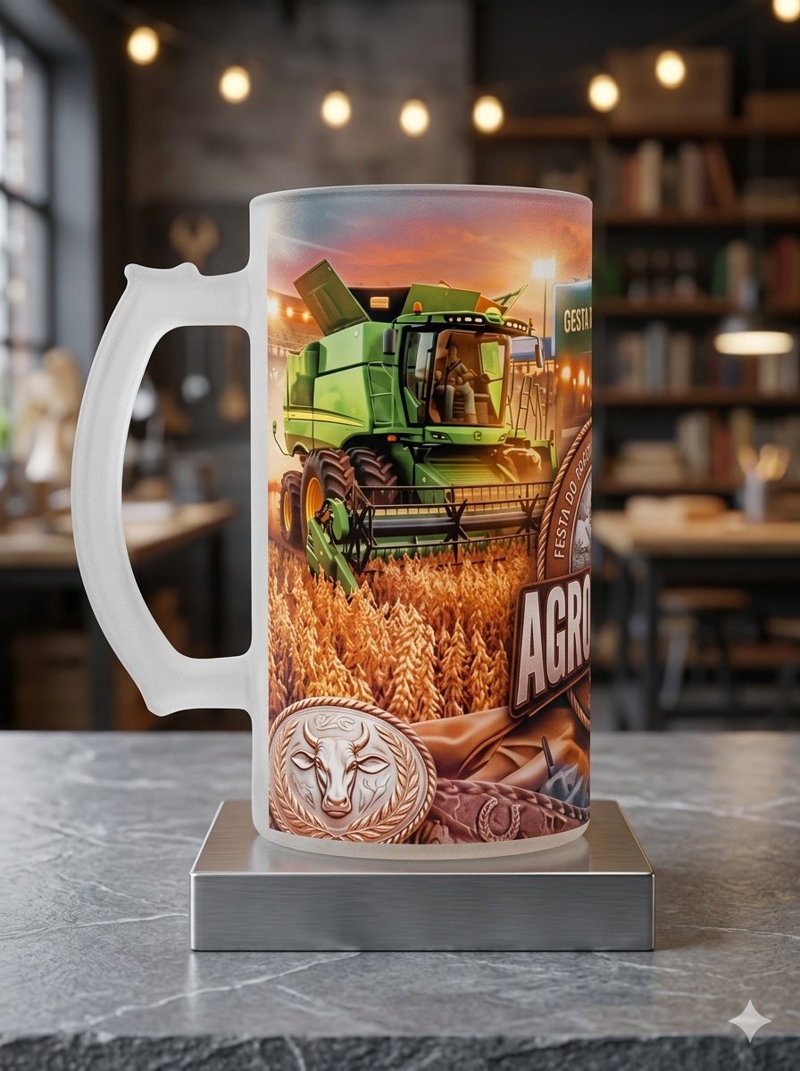 Caneca de Chopp Personalizada Agro-Pequária - Vidro Jateado 460ml | ZuniQ - Imagem 3