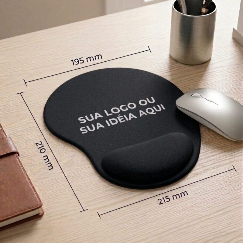 Mouse Pad Ergonômico Preto Zuniq | Descanço de punho em espuma