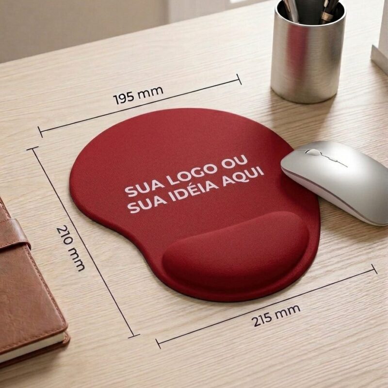 Mouse Pad Ergonômico Vermelho Zuniq | Descanço de punho em espuma