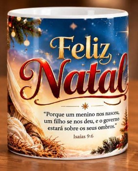 Caneca de Porcelana Personalizada 325ml | ZuniQ NATAL - Imagem 2
