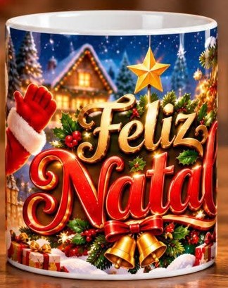 Caneca de Porcelana Personalizada 325ml | ZuniQ NATAL - Imagem 2